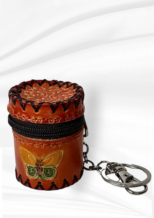 Mini Cylinder Coin Pouch Keychain
