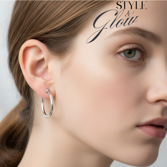 Elegant Silver Multi Hoop Earrings Set