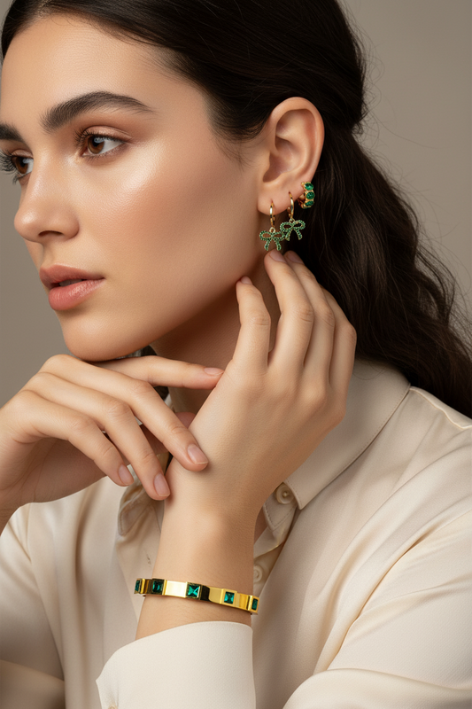 Bangle with 2 Pairs of Earrings