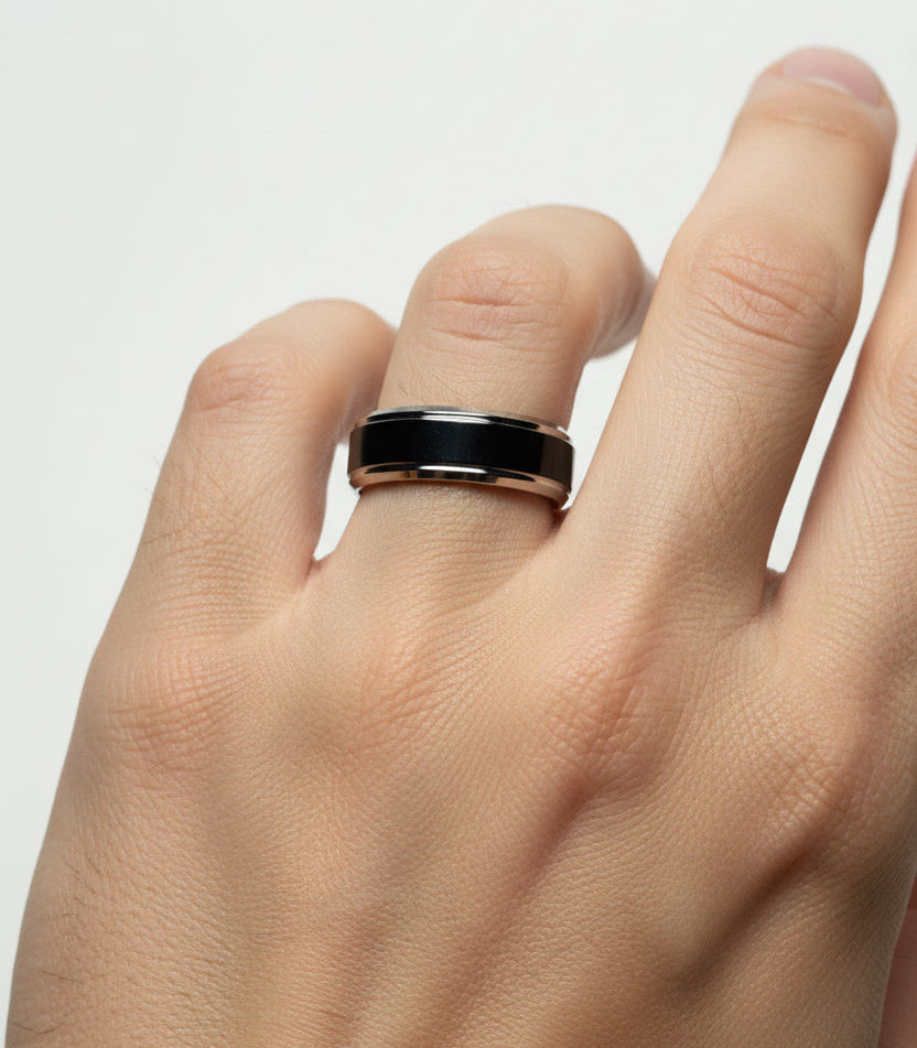 Men’s Black Ring & Bracelet Set