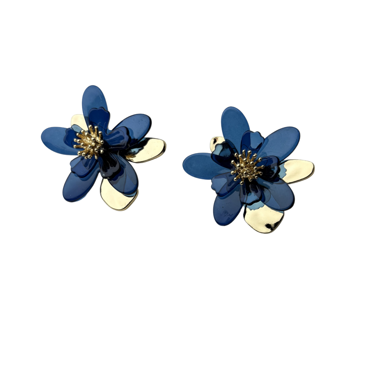 Elegant Blue Flower Earrings for Women