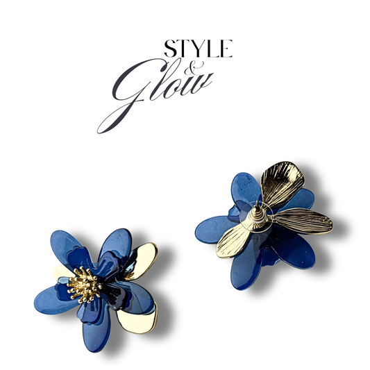 Elegant Blue Flower Earrings for Women