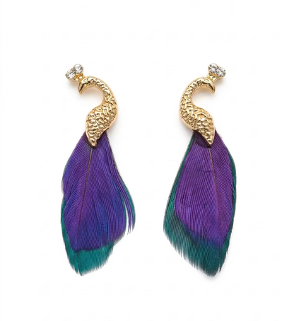 Peacock Feather Earrings – Elegant Collection