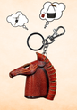 Horse Head Leather Keychain