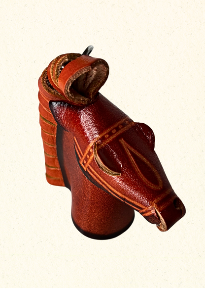 Horse Head Leather Keychain