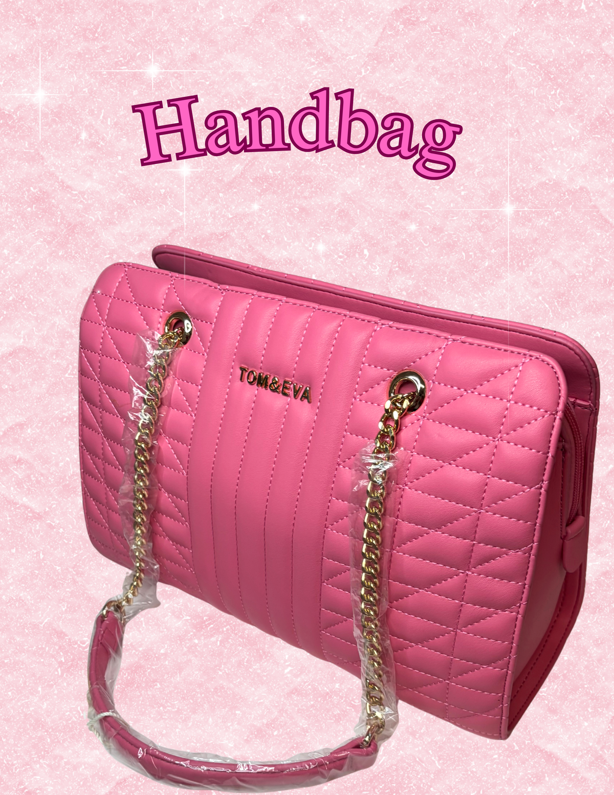 Pink Quilted Shoulder Handbag