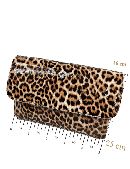 Leopard print clutch bag