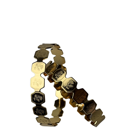 One piece of Elegant Gold Hexagon Link Bracelet