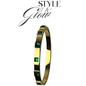 One piece Elegant Gold Bracelet with Green Stones