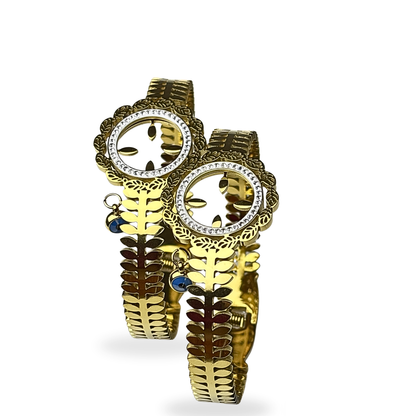 One piece Leaf Design Bangle Bracelet for Women