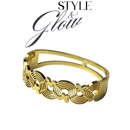 Luxury Gold Open Cuff Bracelet | Elegant Women Jewelry