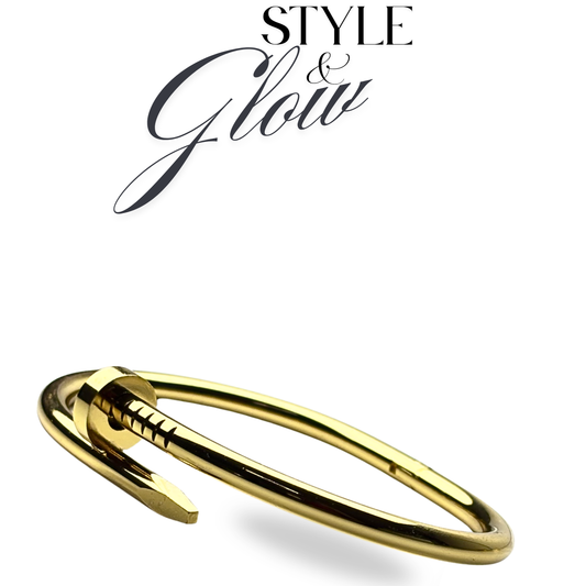 One piece Nail Design Gold Bracelet