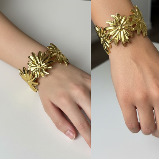 Luxury Gold Flower Bracelet