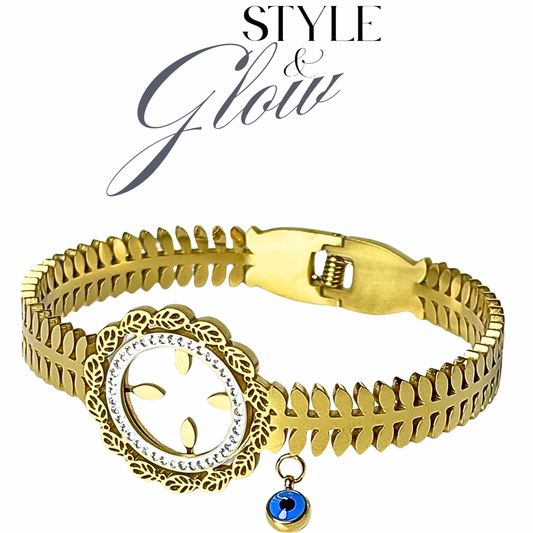 One piece Leaf Design Bangle Bracelet for Women