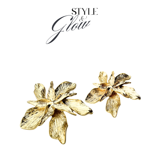 Gold Flower Earrings