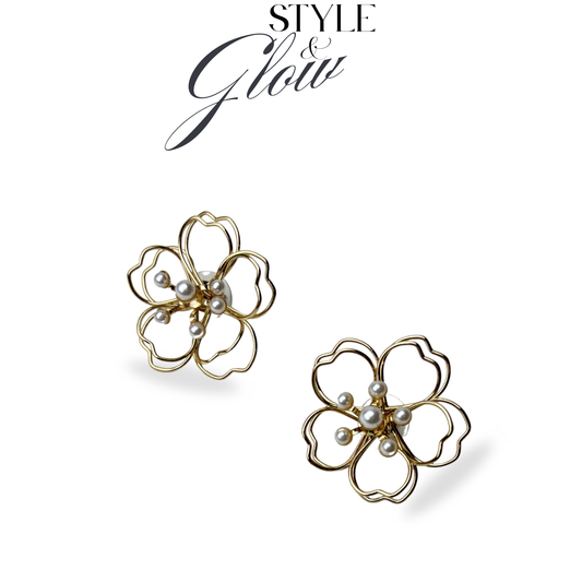 Elegant Flower Pearl Earrings