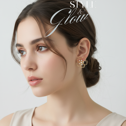 Elegant Flower Pearl Earrings