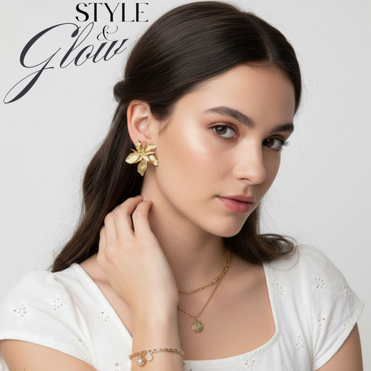 Gold Flower Earrings