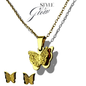 Stylish butterfly necklace with matching earrings