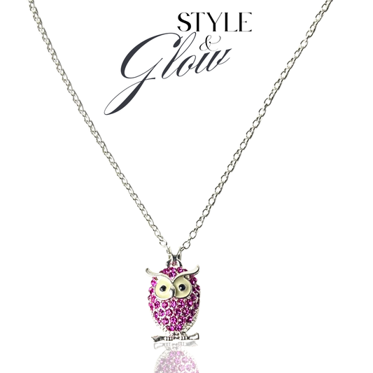 Pink Owl Pendant Necklace – Trendy Jewelry for all ages