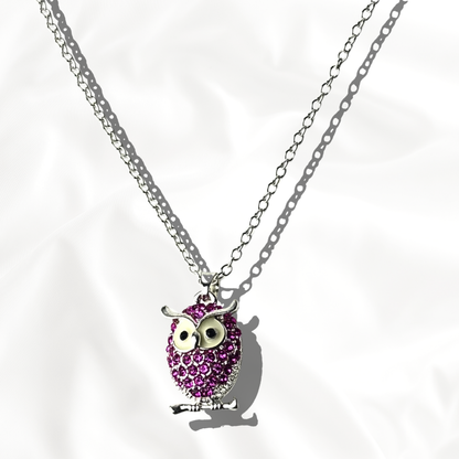 Pink Owl Pendant Necklace – Trendy Jewelry for all ages