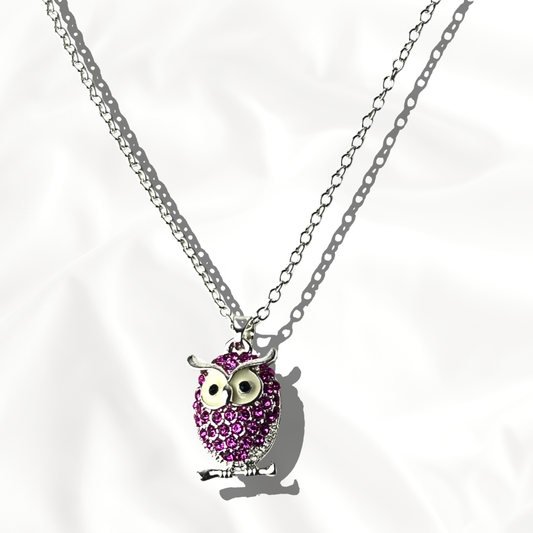 Pink Owl Pendant Necklace – Trendy Jewelry for all ages