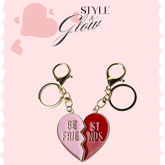 Friendship Split Heart Keychain Set