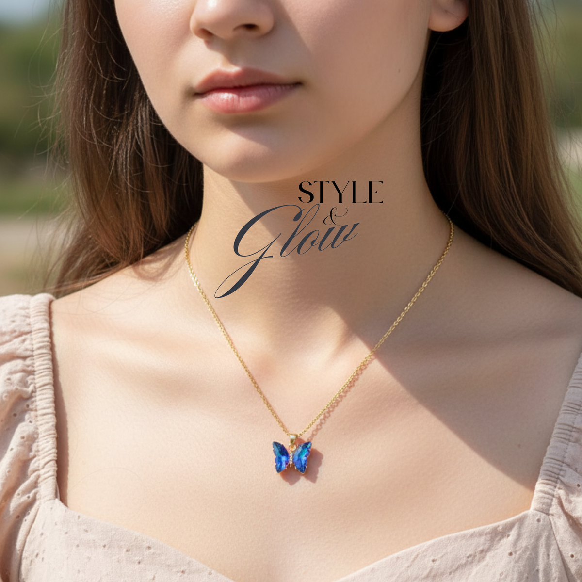 Butterfly Pendant Necklace for Women and girls