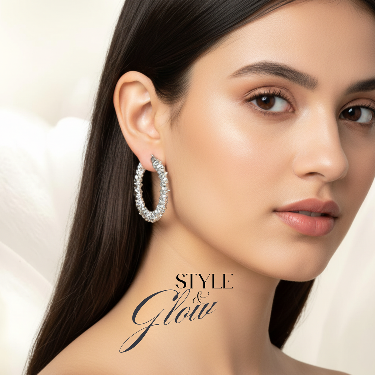 Elegant Crystal Hoop Earrings