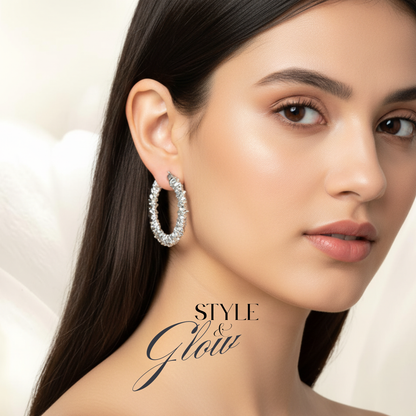 Elegant Crystal Hoop Earrings