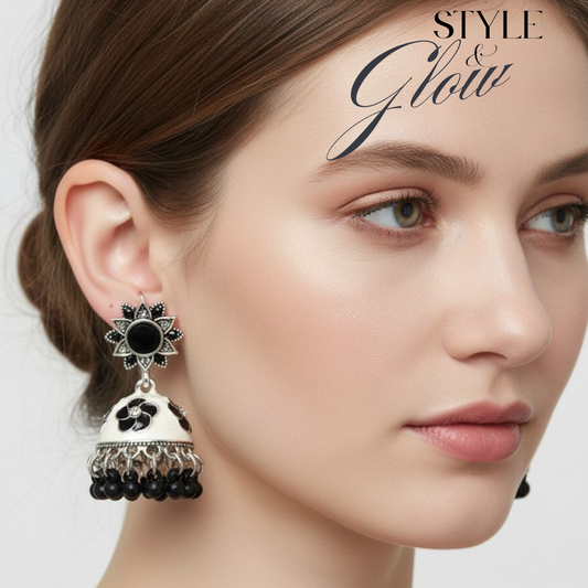 Black Jhumka Earrings