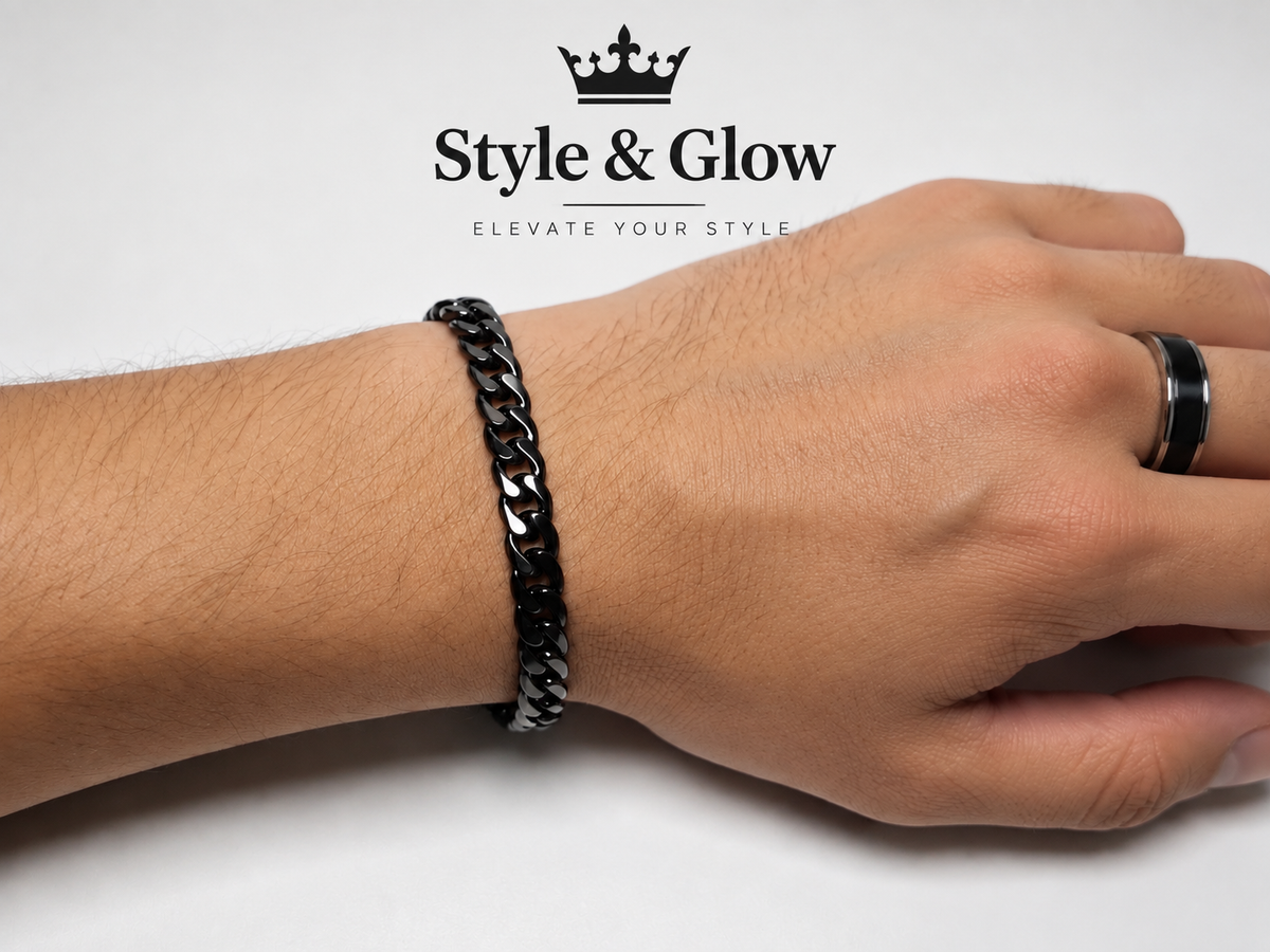 Men’s Black Ring & Bracelet Set
