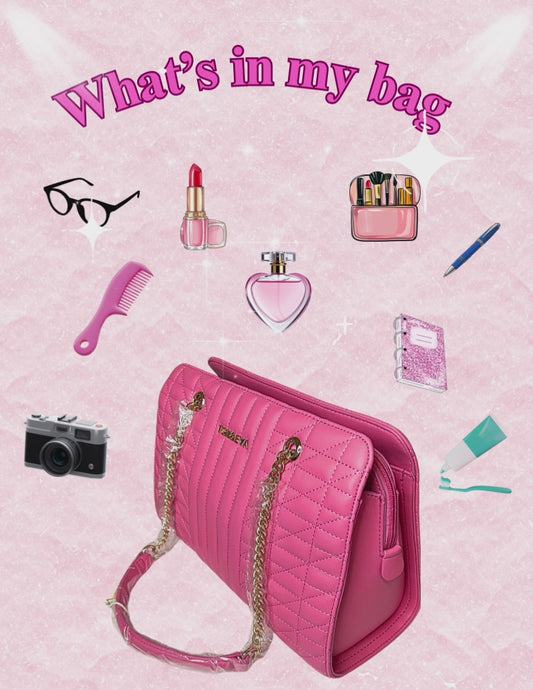 Pink Quilted Shoulder Handbag